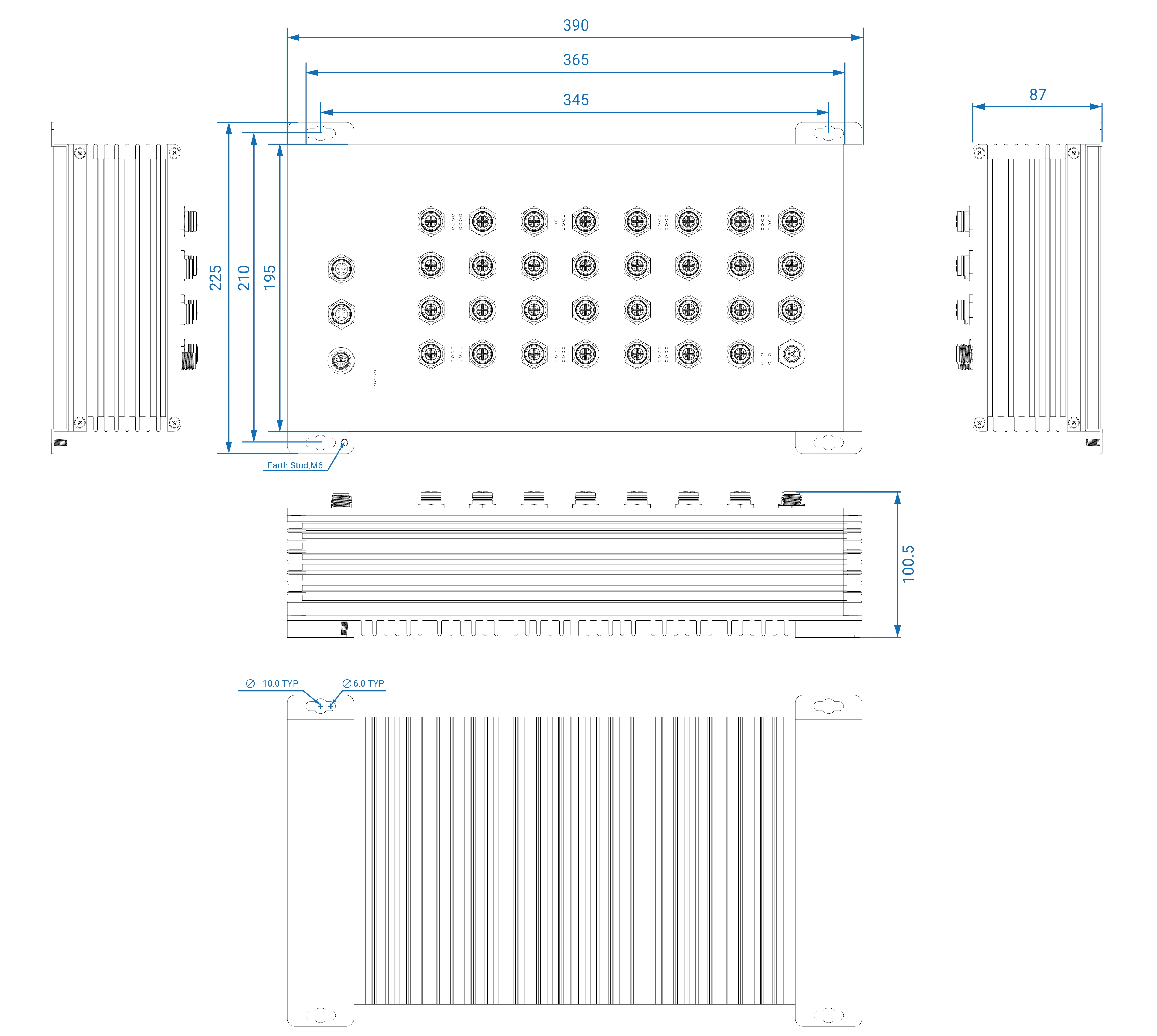 Dimensions diagrams of this device.