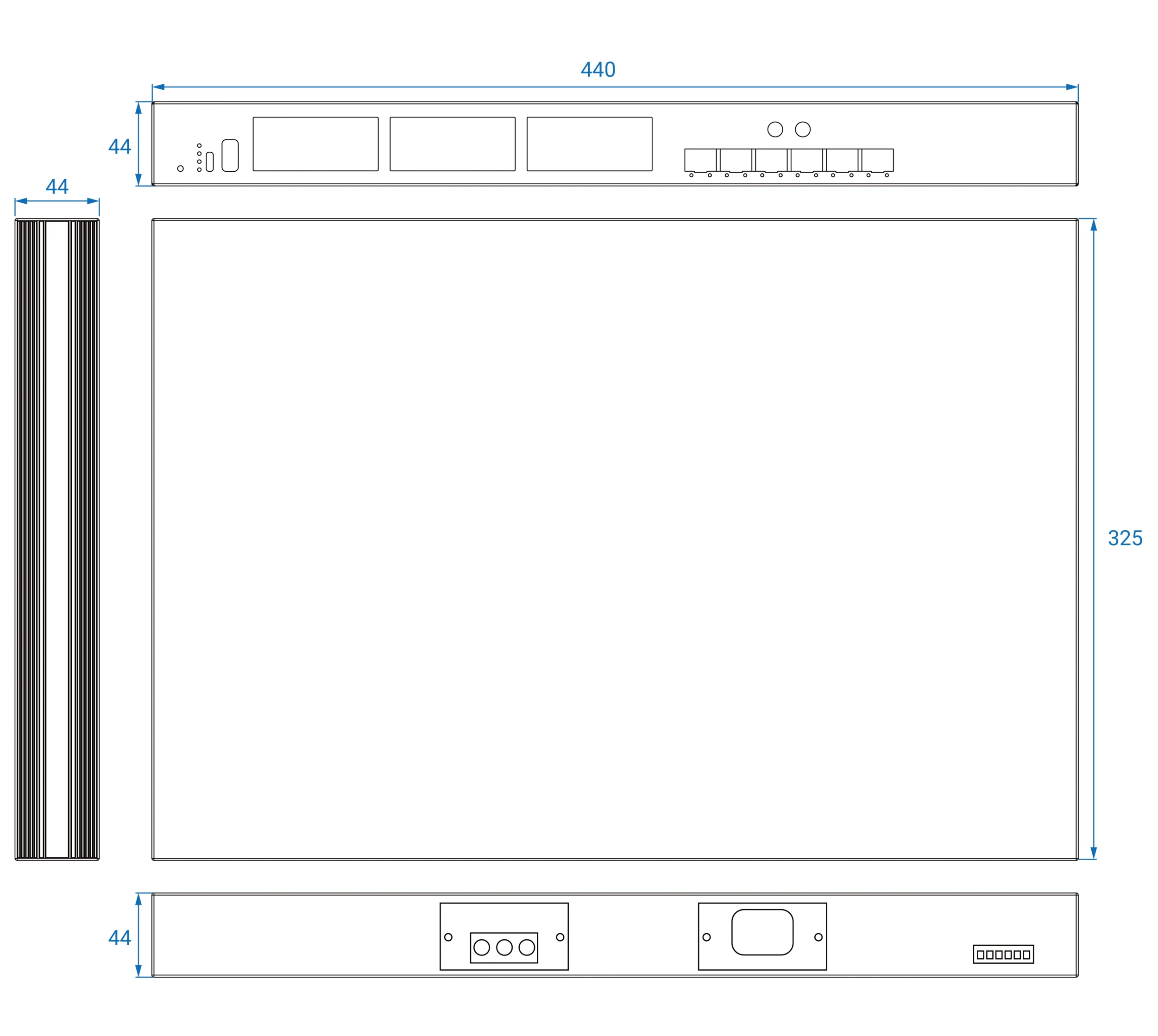 Dimensions diagrams of this device.