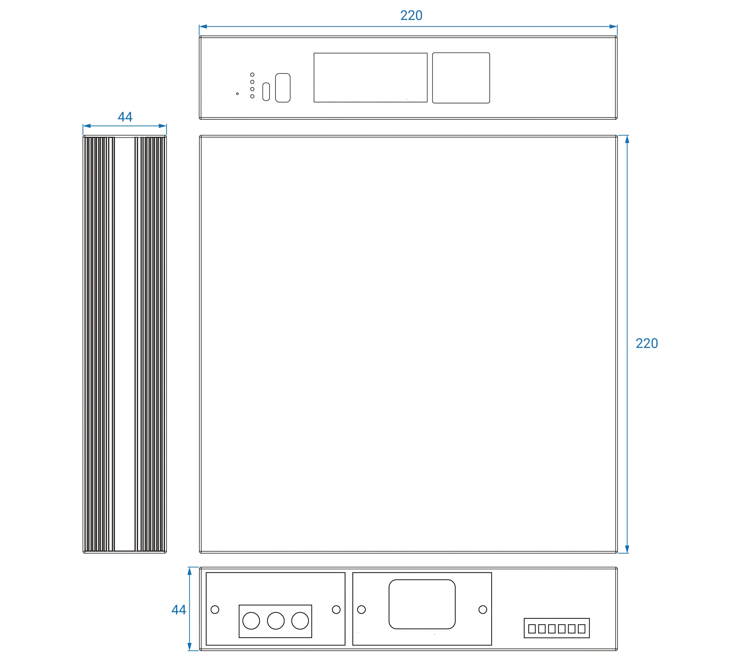 Dimensions diagrams of this device.