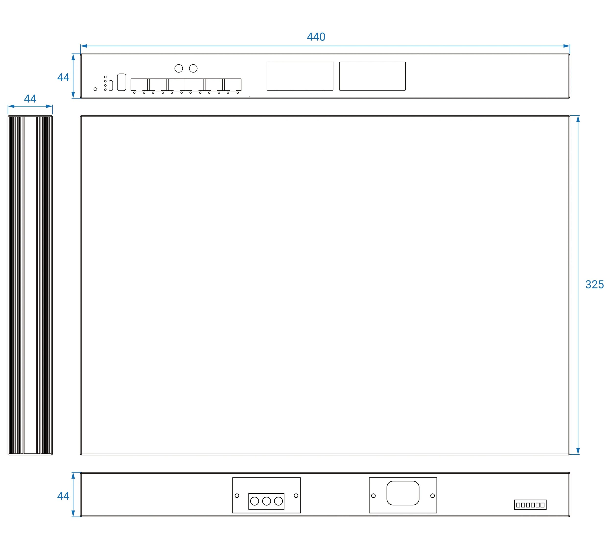 Dimensions diagrams of this device.