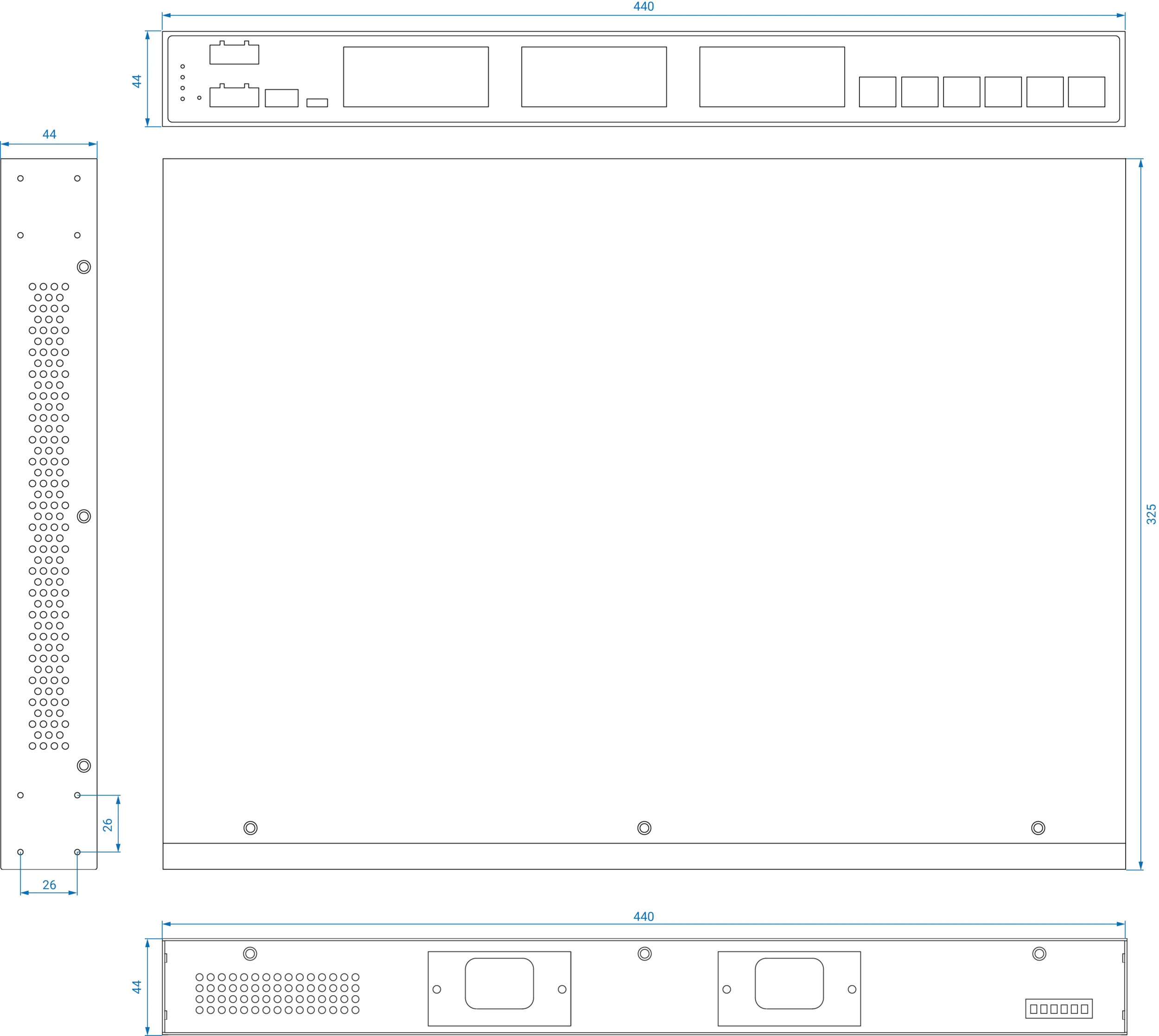 Dimensions diagrams of this device.