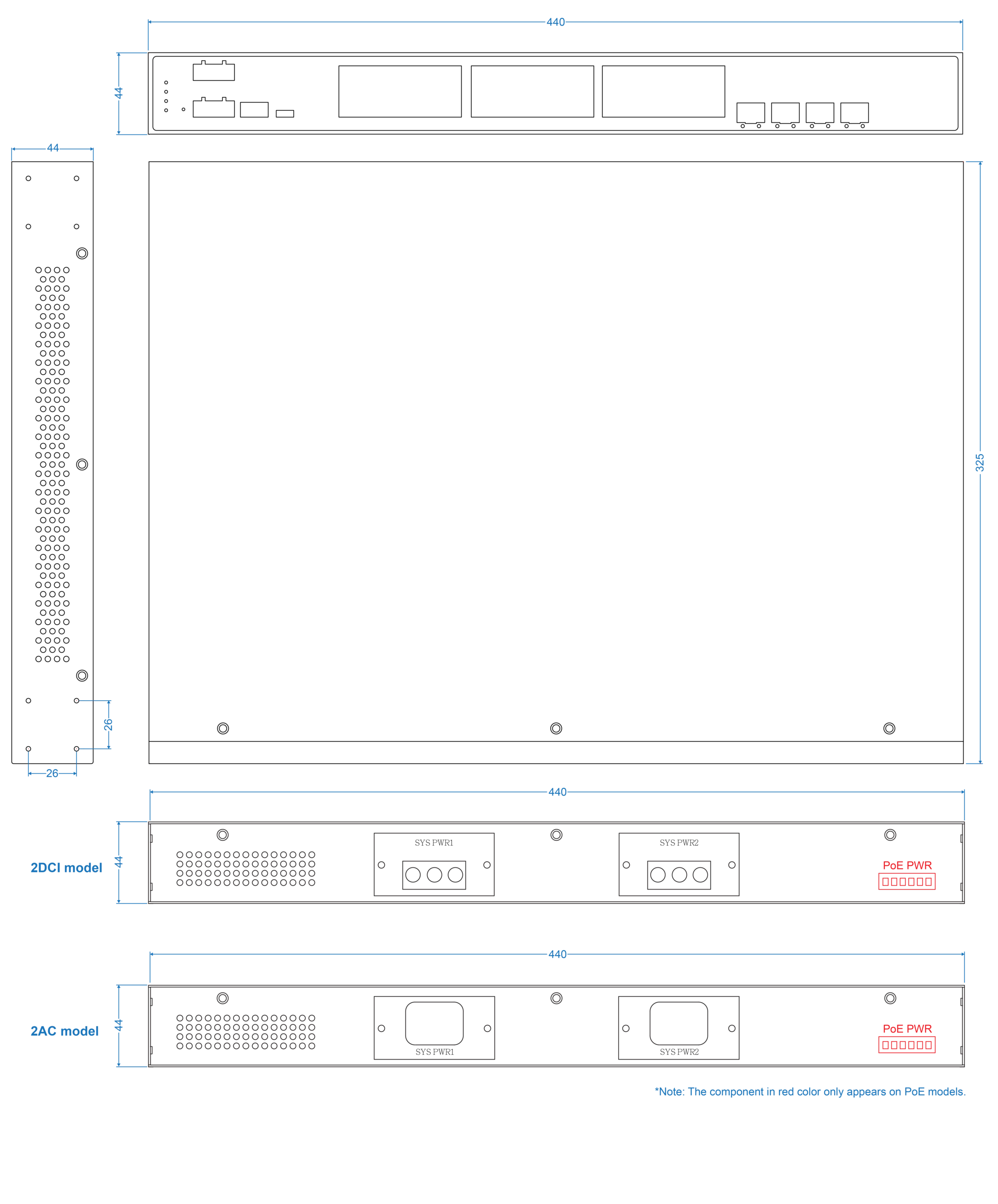 Dimensions diagrams of this device.