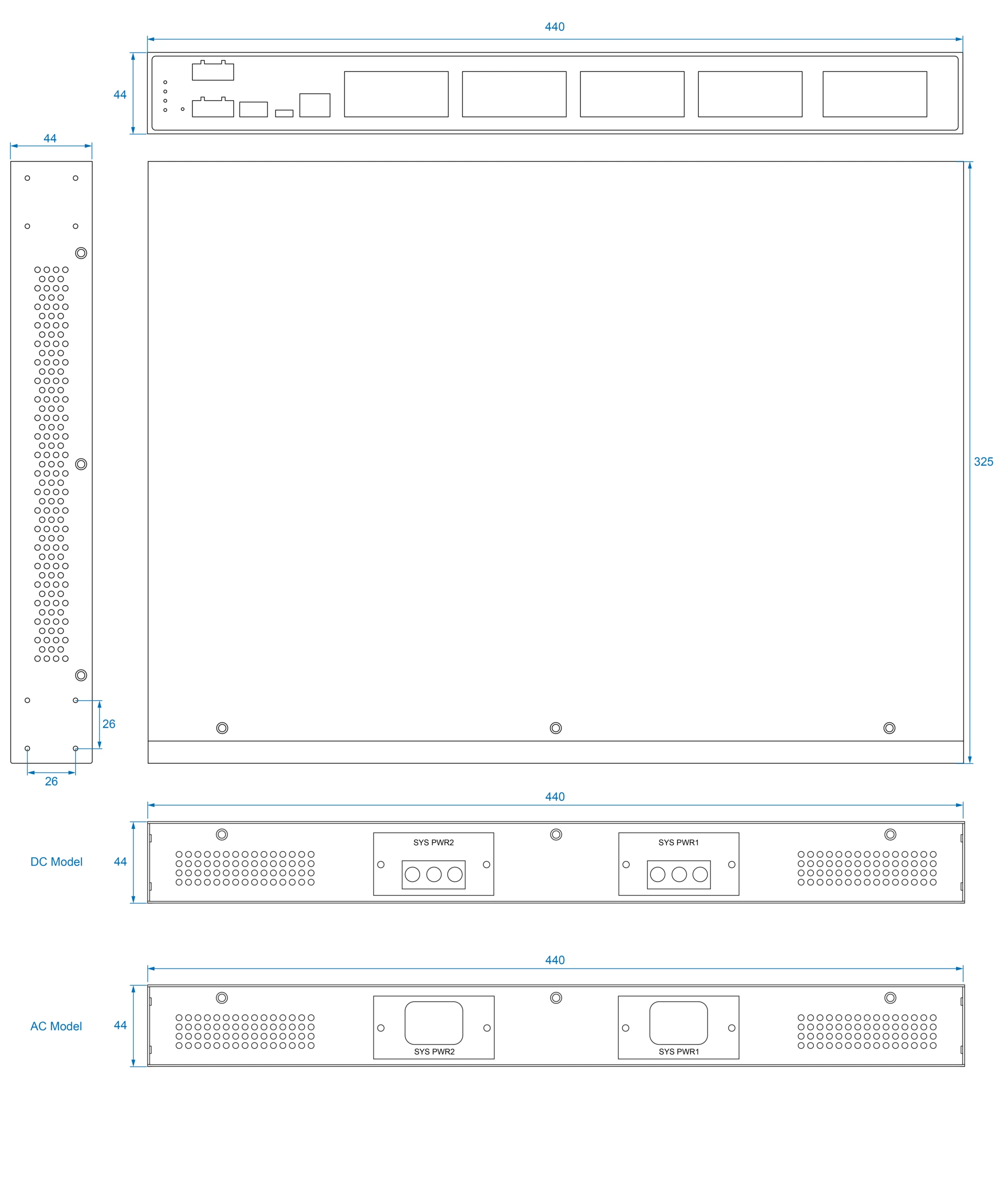 Dimensions diagrams of this device.