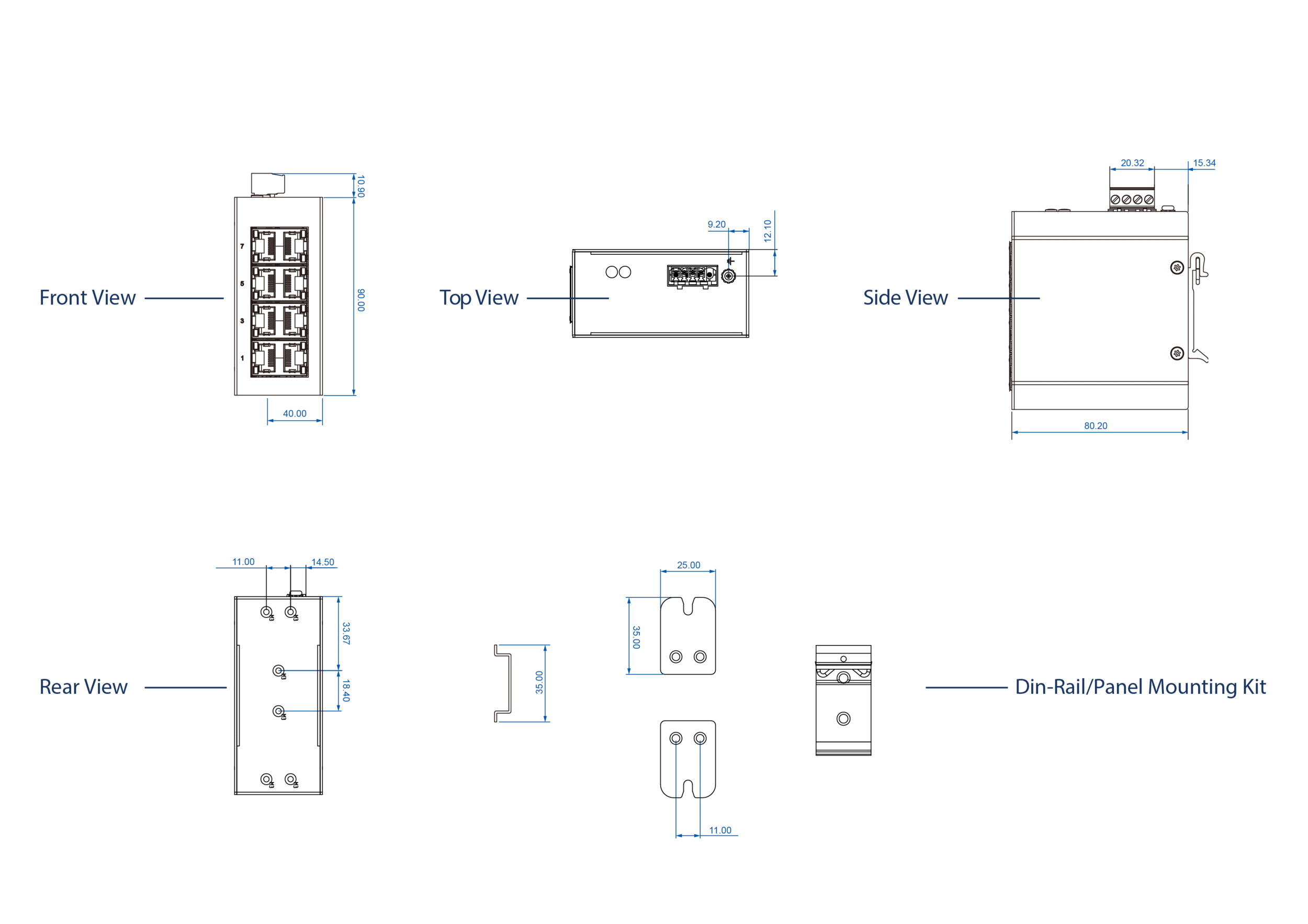 Dimensions diagrams of this device.
