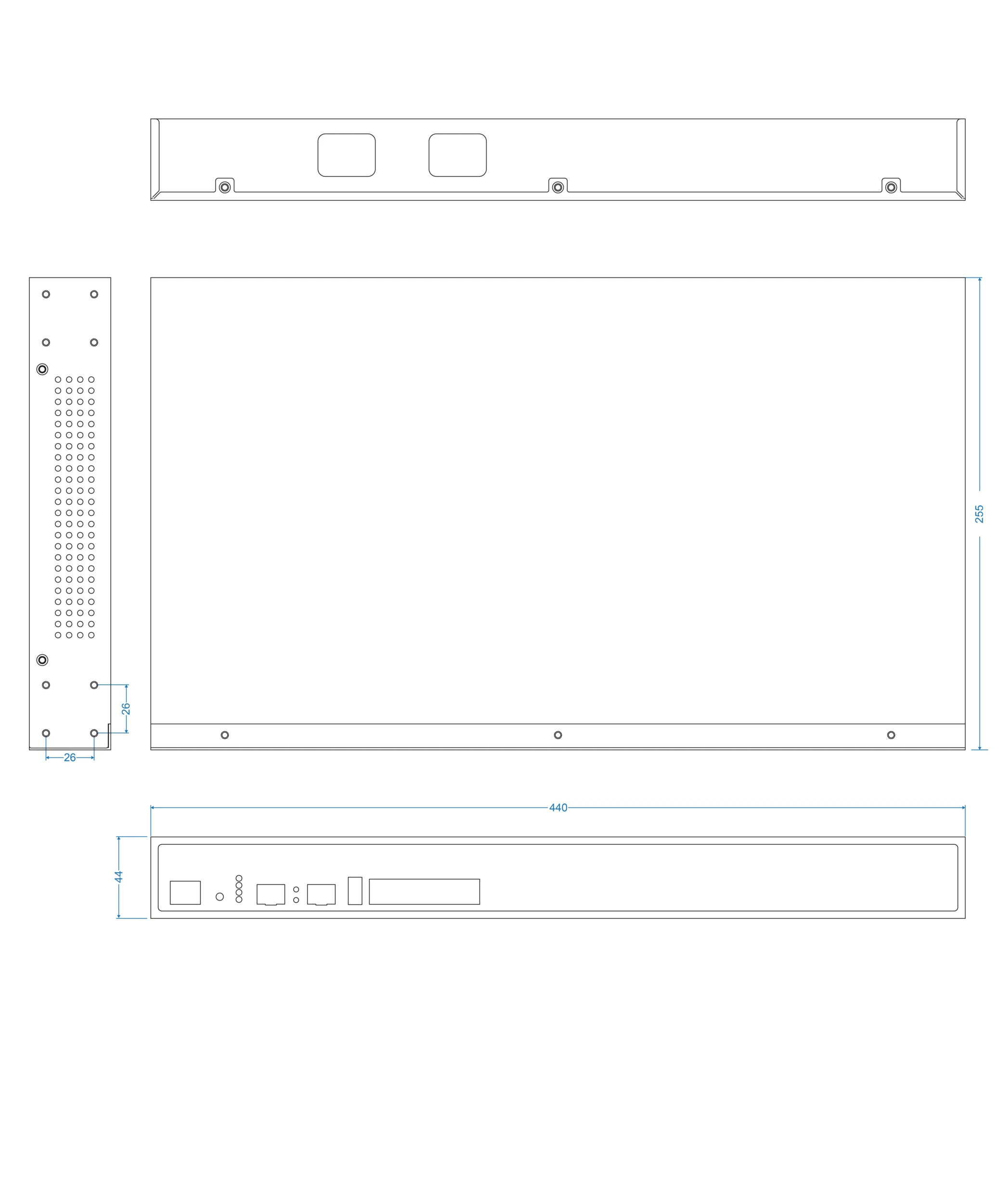 Dimensions diagrams of this device.